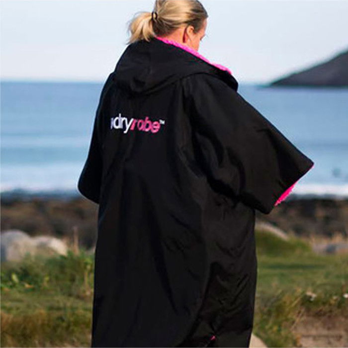 2023 Dryrobe Advance Cambio De Manga Larga Robe DR100L - Black / Rosa